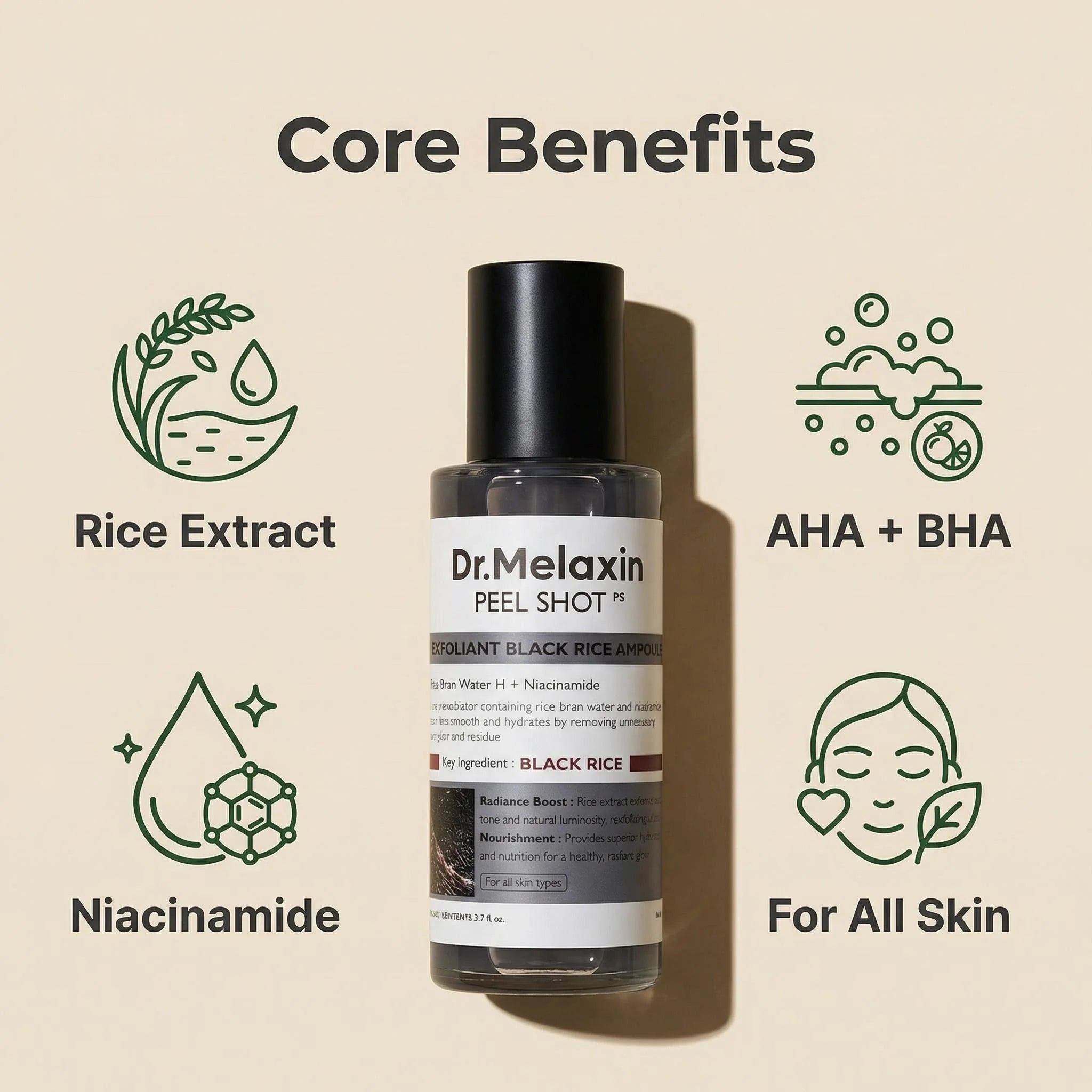 Ampoule Exfoliante au Riz Noir 80ml