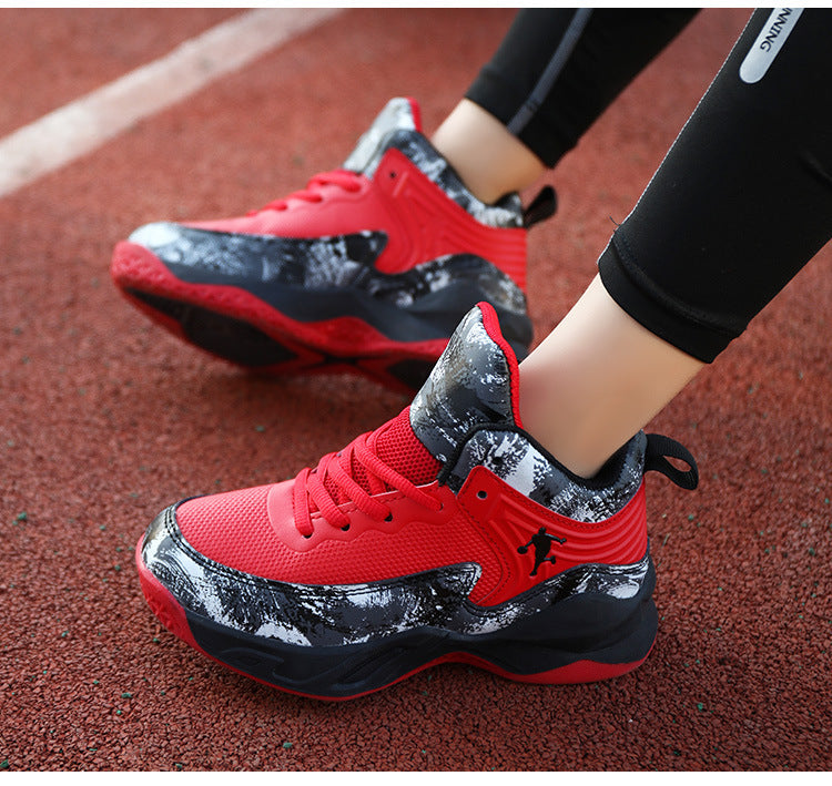 Chaussures de Basketball Enfant Simili-Cuir Antidérapantes