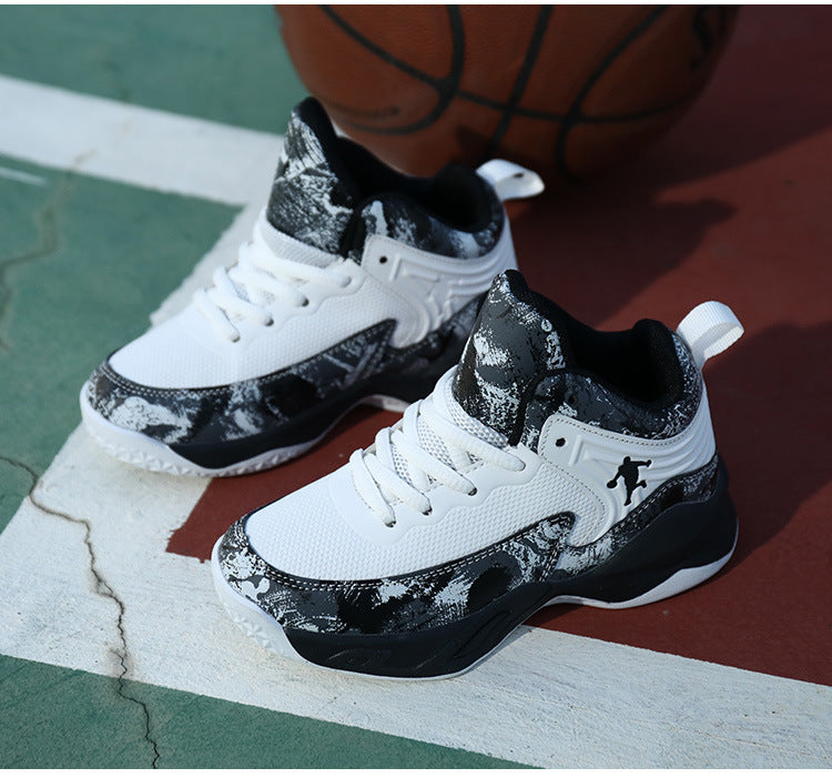 Chaussures de Basketball Enfant Simili-Cuir Antidérapantes