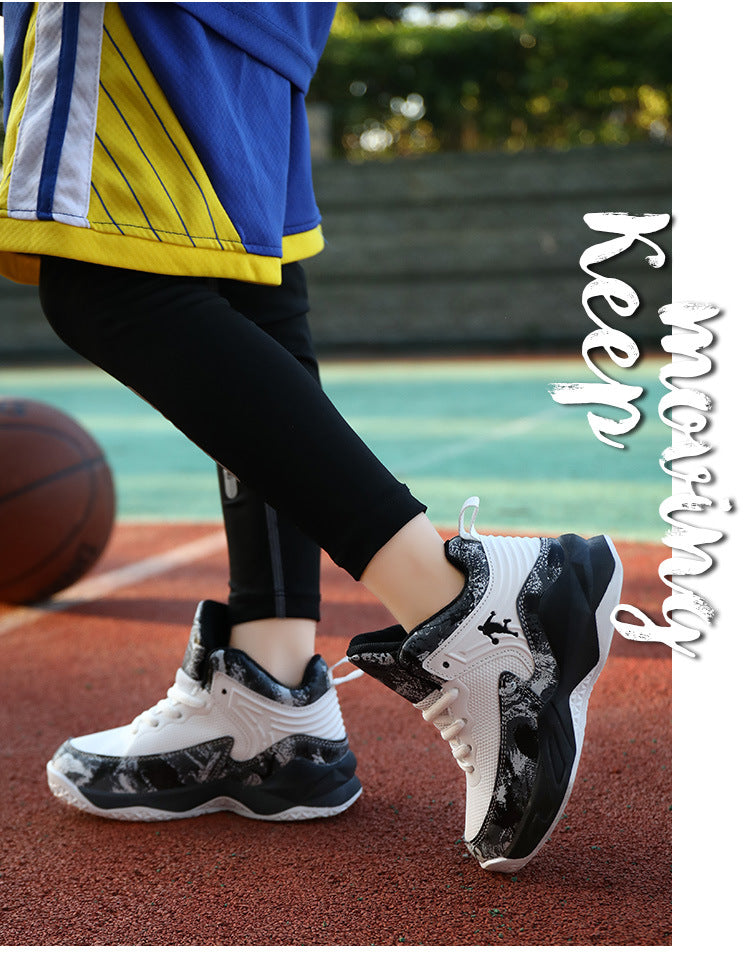 Chaussures de Basketball Enfant Simili-Cuir Antidérapantes