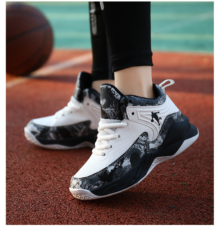 Chaussures de Basketball Enfant Simili-Cuir Antidérapantes