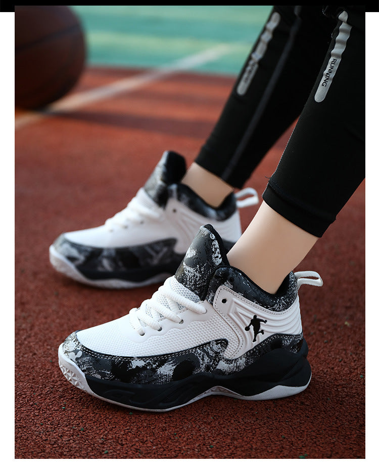 Chaussures de Basketball Enfant Simili-Cuir Antidérapantes