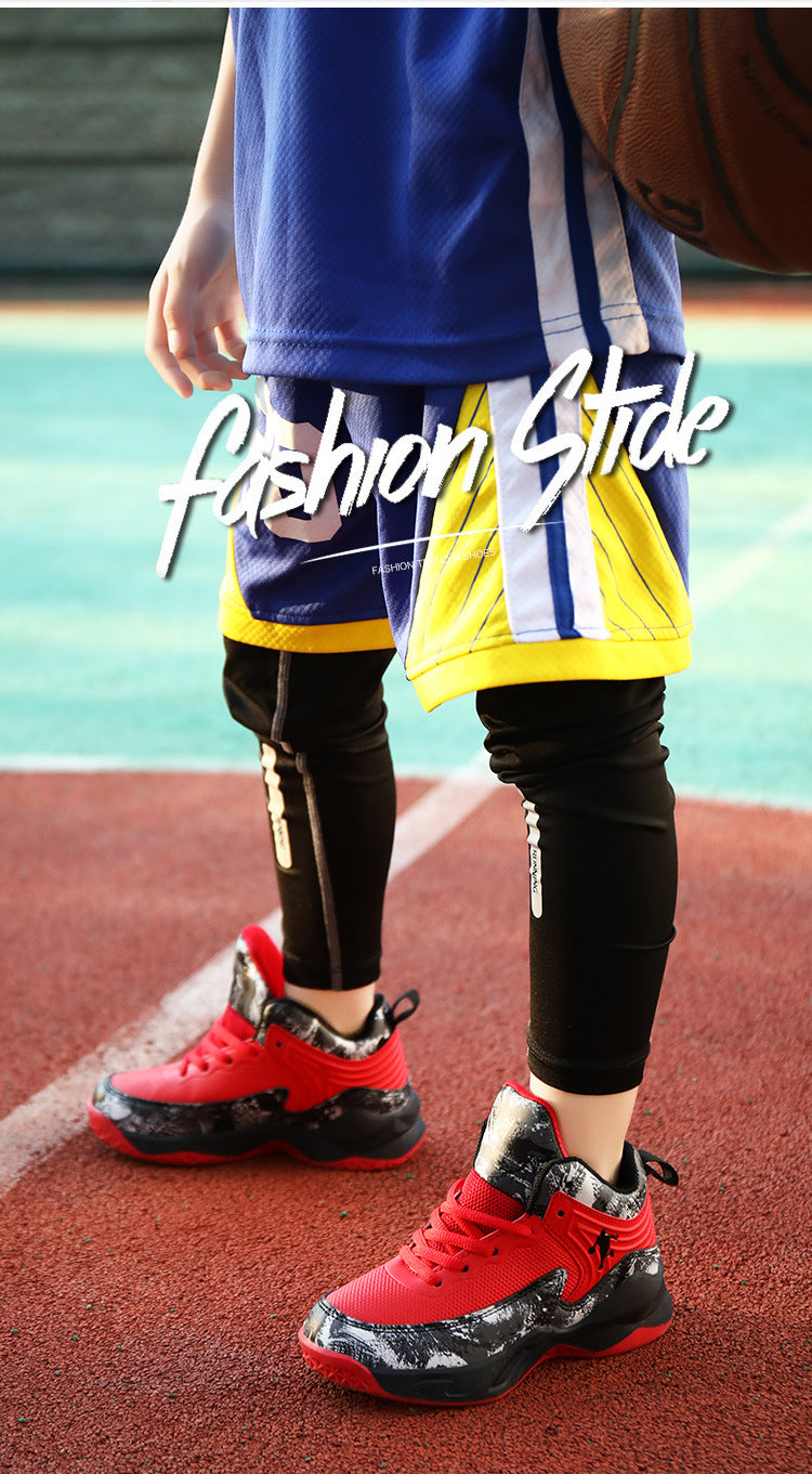 Chaussures de Basketball Enfant Simili-Cuir Antidérapantes