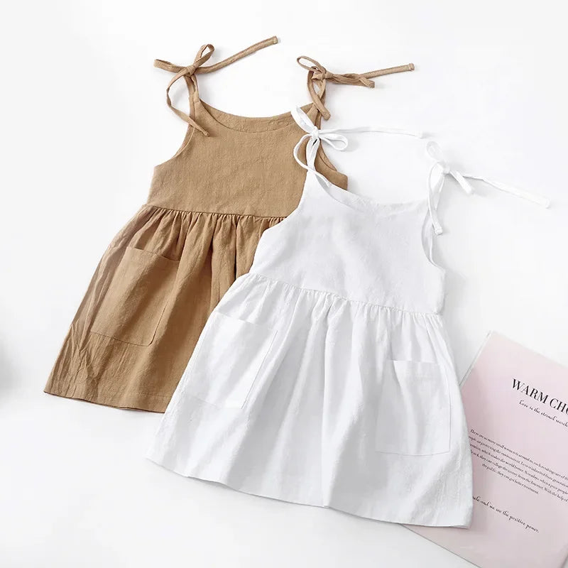 Robe Fille Coton Sans Manches