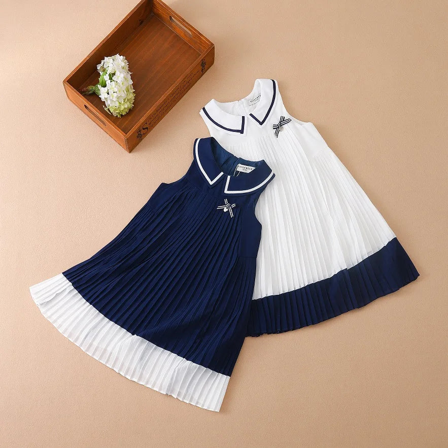 Robe Plissée en Mousseline pour Fille