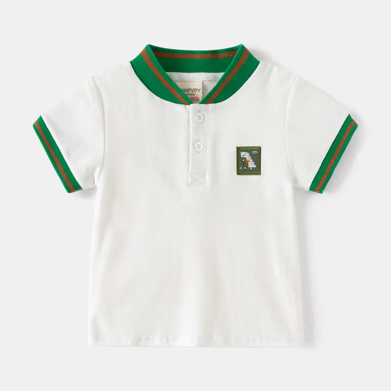 Polo Enfant Brodé Dinosaure Coton