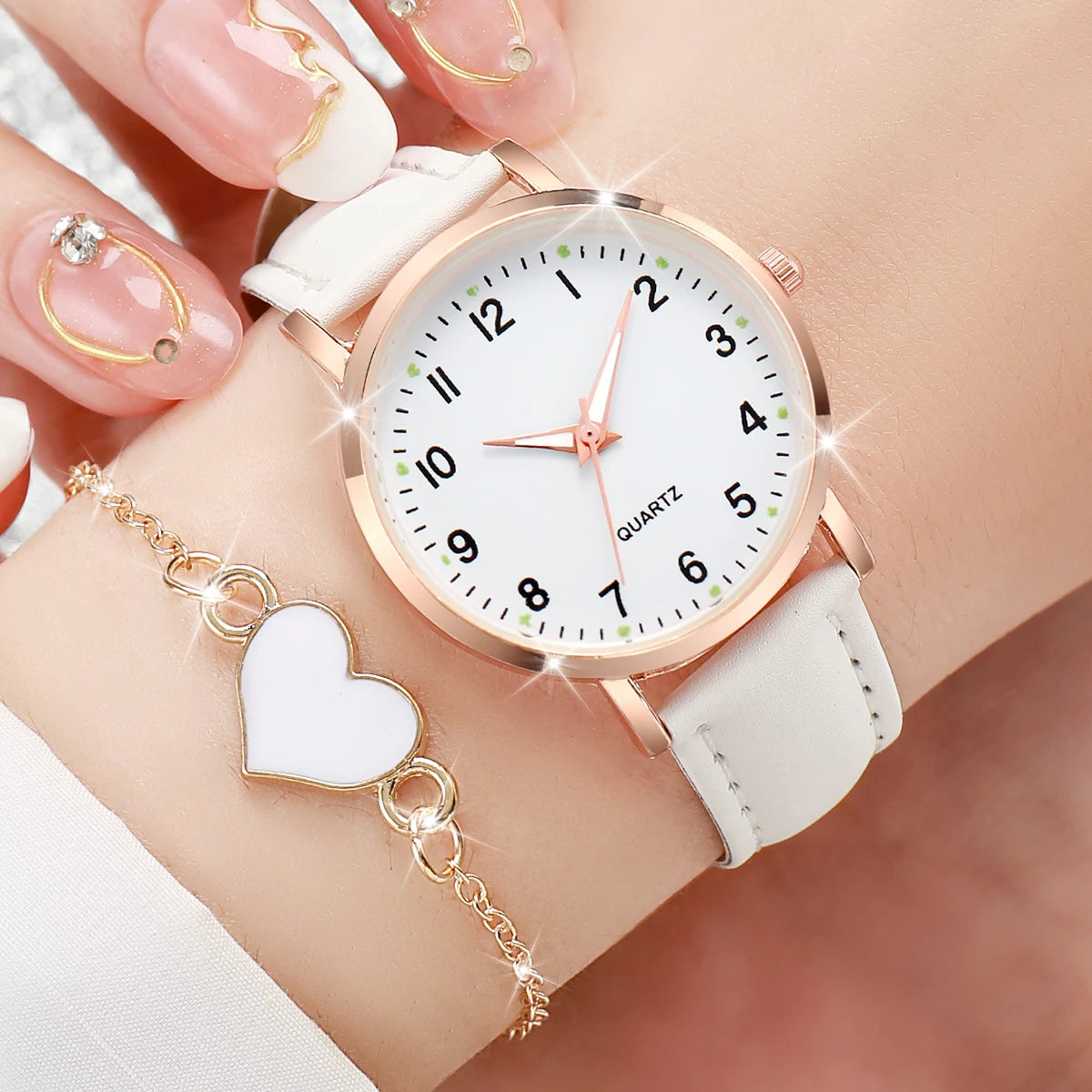 Ensemble Montre Femme Cadran Arabe et Bracelets