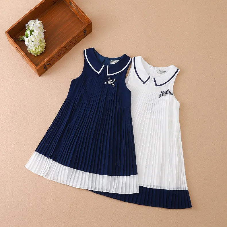 Robe Plissée en Mousseline pour Fille
