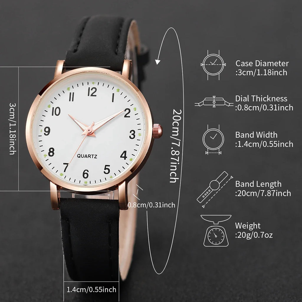 Ensemble Montre Femme Cadran Arabe et Bracelets