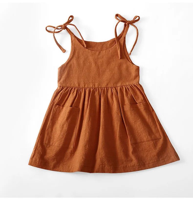 Robe Fille Coton Sans Manches