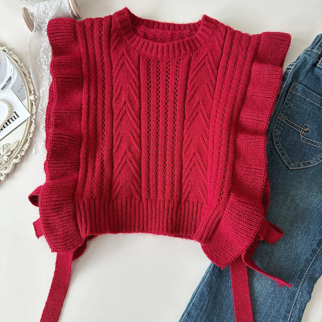Ensemble Automne 3 Pièces Gilet, Chemise et Jean pour Fille