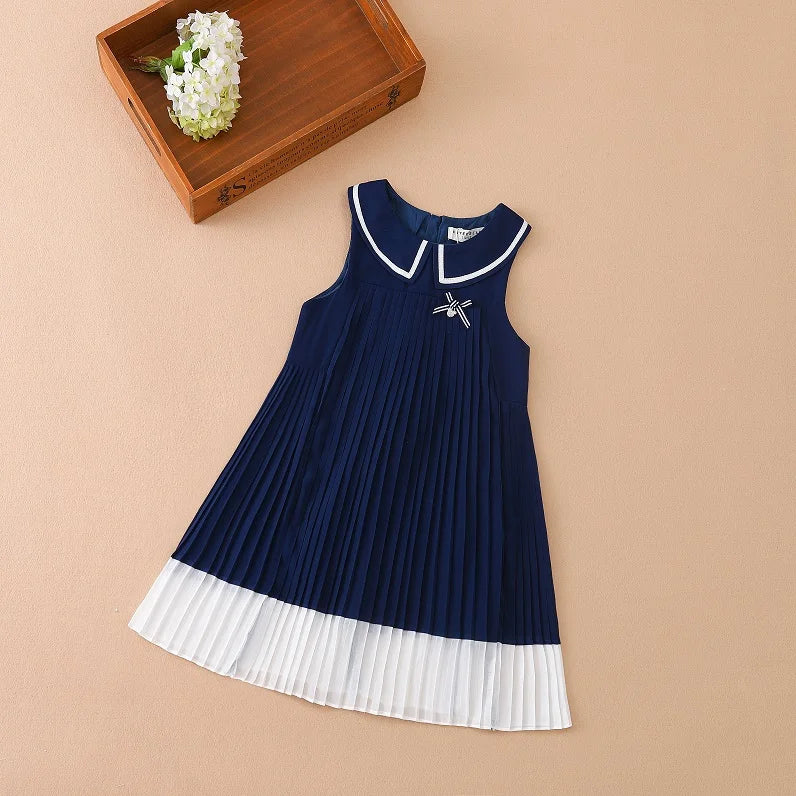 Robe Plissée en Mousseline pour Fille