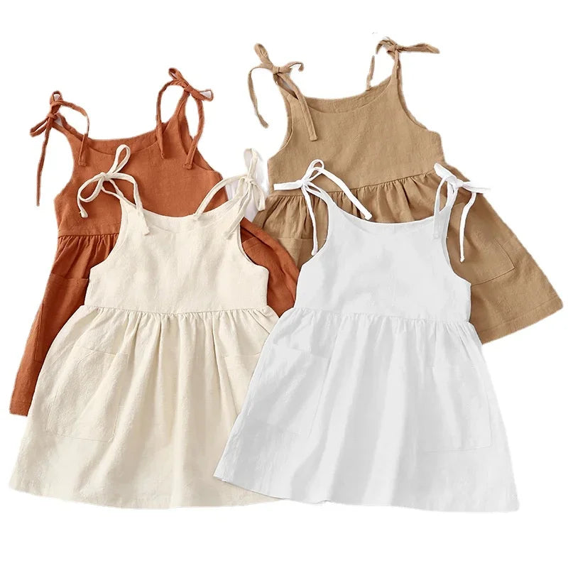 Robe Fille Coton Sans Manches
