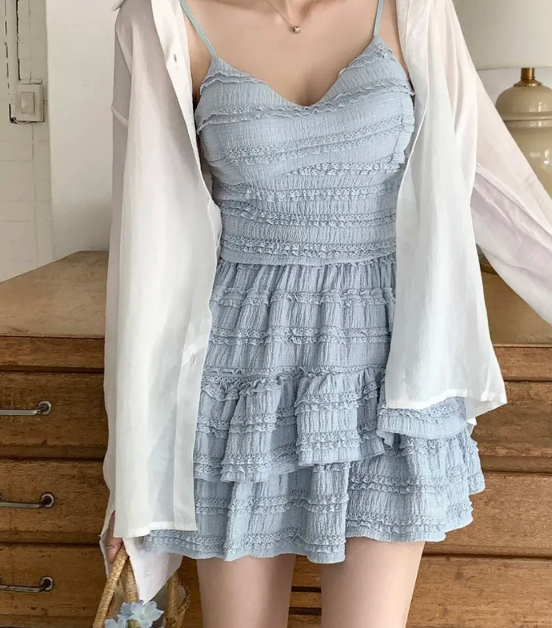 Ensemble Crop Top Dentelle et Jupe Bouffante