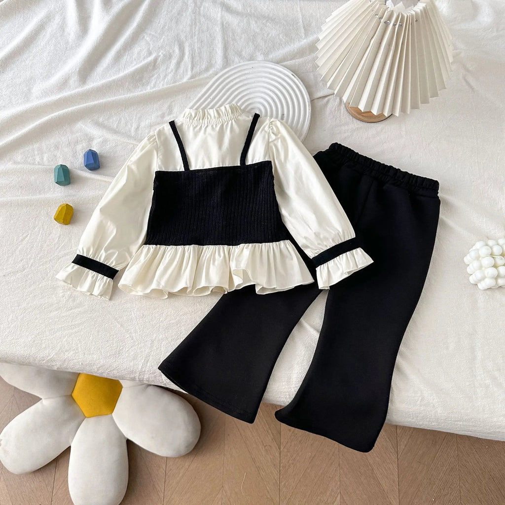 Ensemble Fille Chemise et Pantalon Évasé