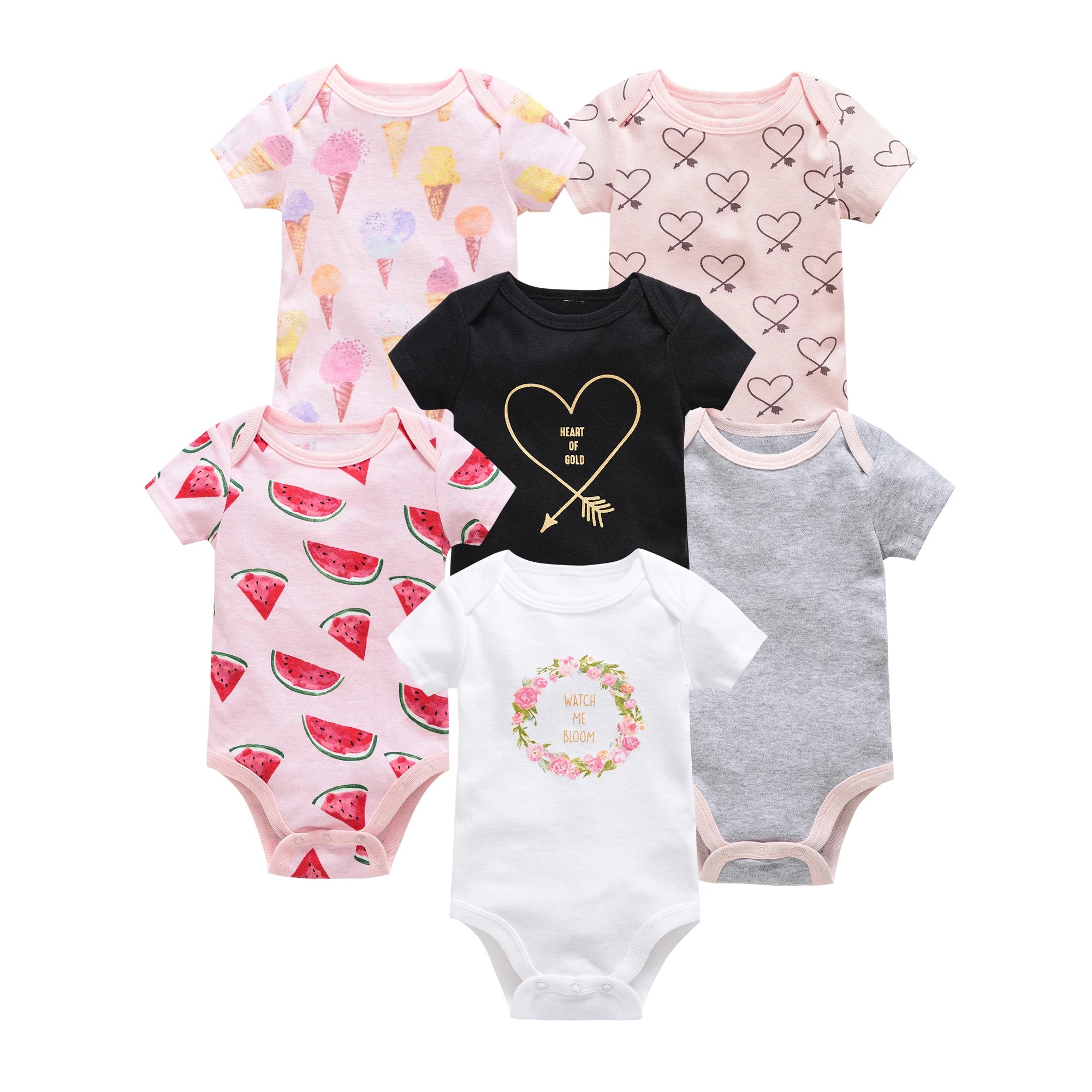 Lot Bodys Bébé Fille Coton Floral