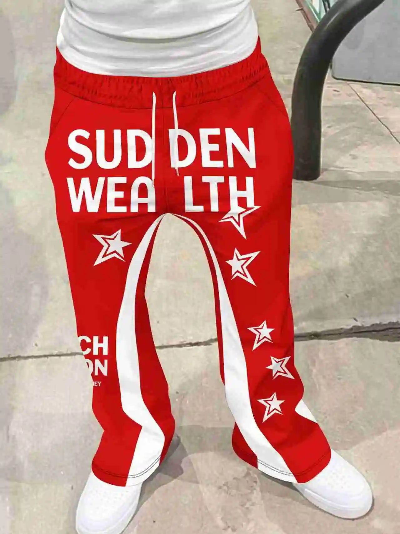 Pantalon Évasé Y2K Imprimé 3D Streetwear