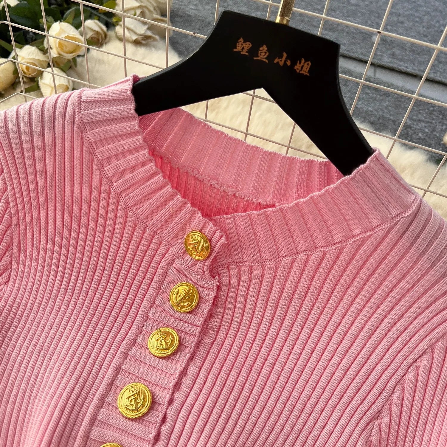 Robe Tricot Chic Ceinture Métallique
