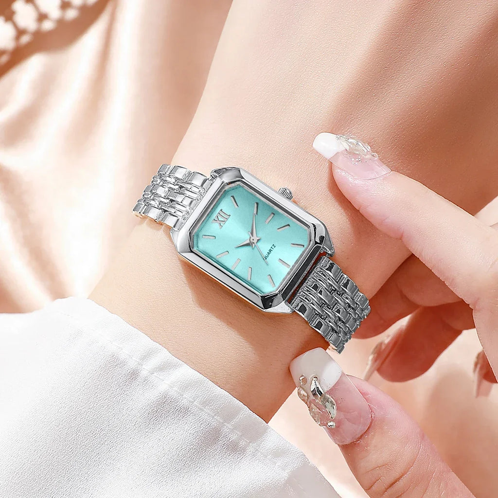 Ensemble Montre Femme Rectangle Strass