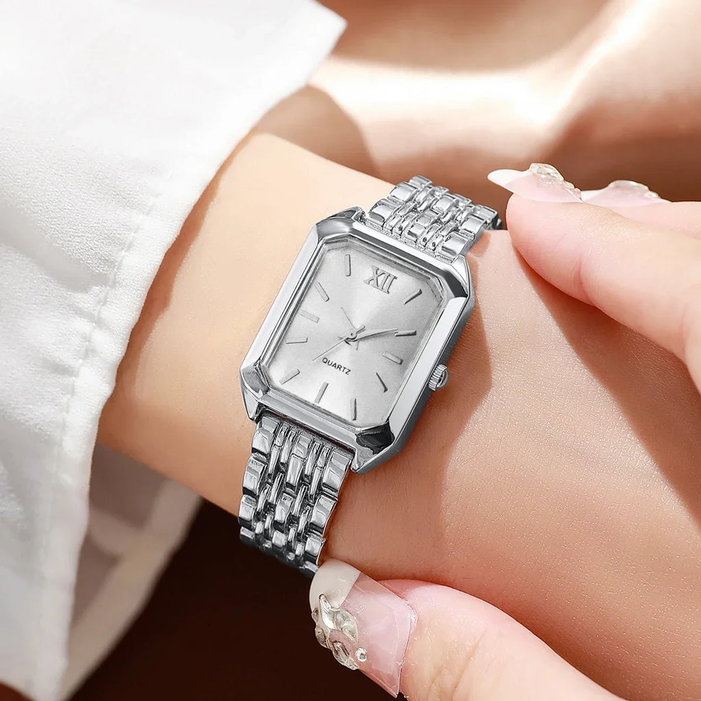 Ensemble Montre Femme Rectangle Strass