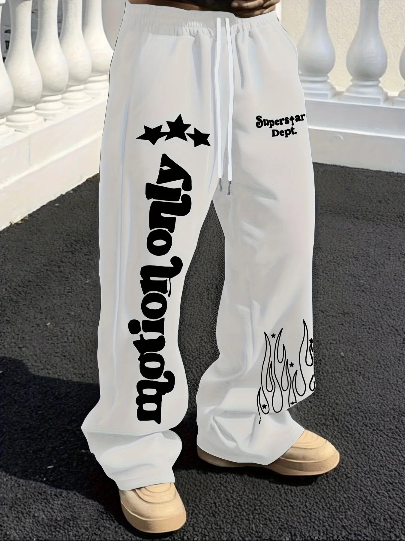 Sweatpants Y2K Étoiles & Flammes Taille Haute