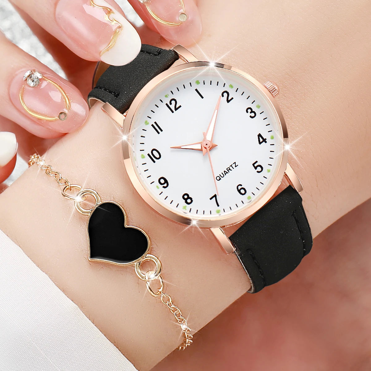 Ensemble Montre Femme Cadran Arabe et Bracelets