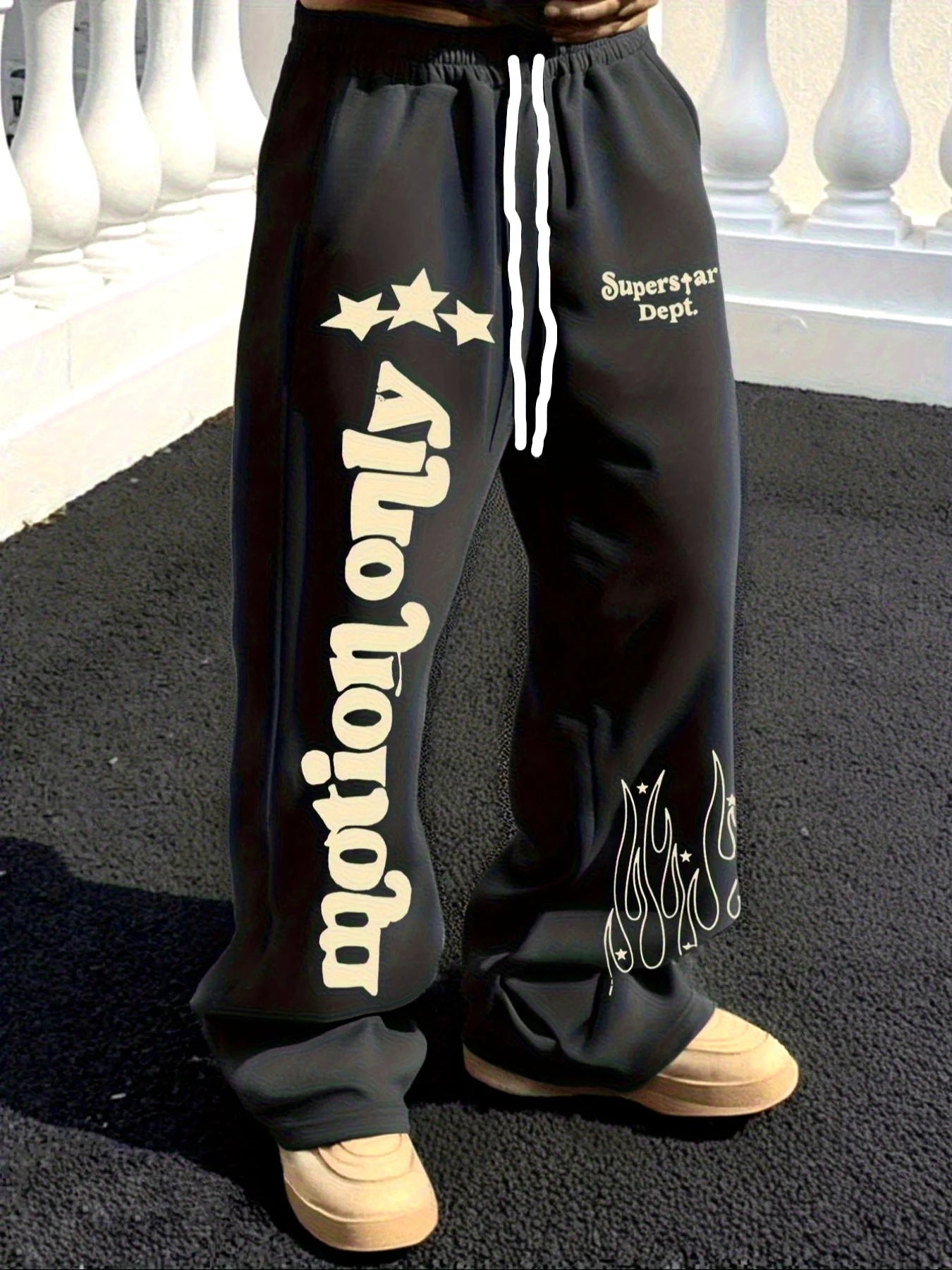 Sweatpants Y2K Étoiles & Flammes Taille Haute