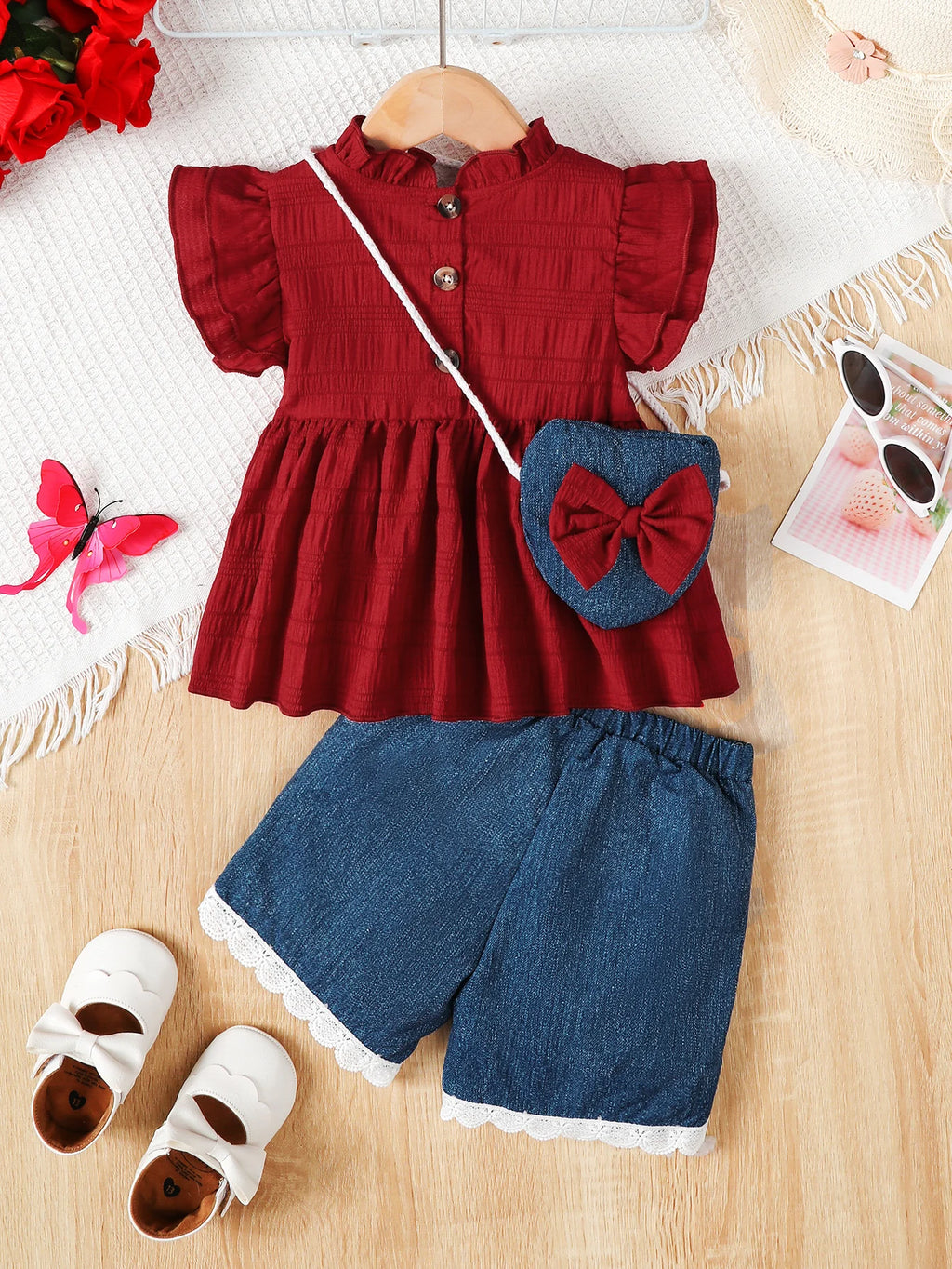 Ensemble 3 Pièces Bébé Fille Été