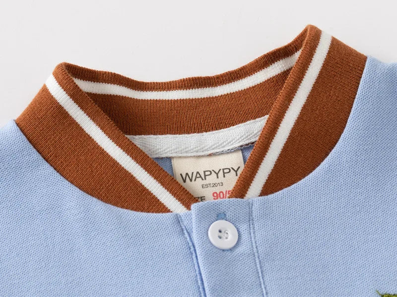 Polo Enfant Brodé Dinosaure Coton