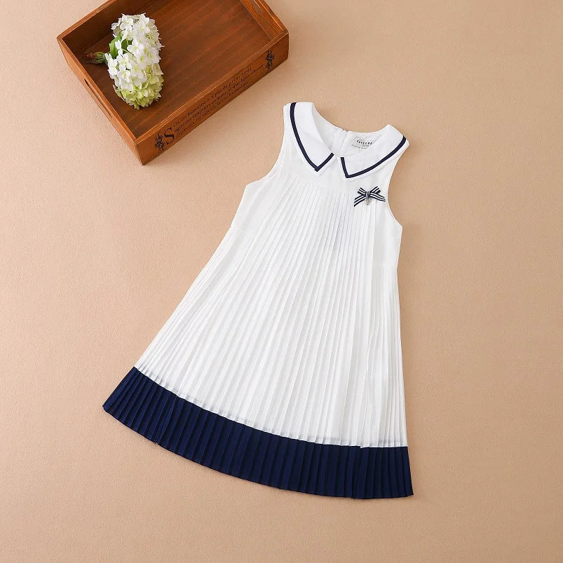 Robe Plissée en Mousseline pour Fille