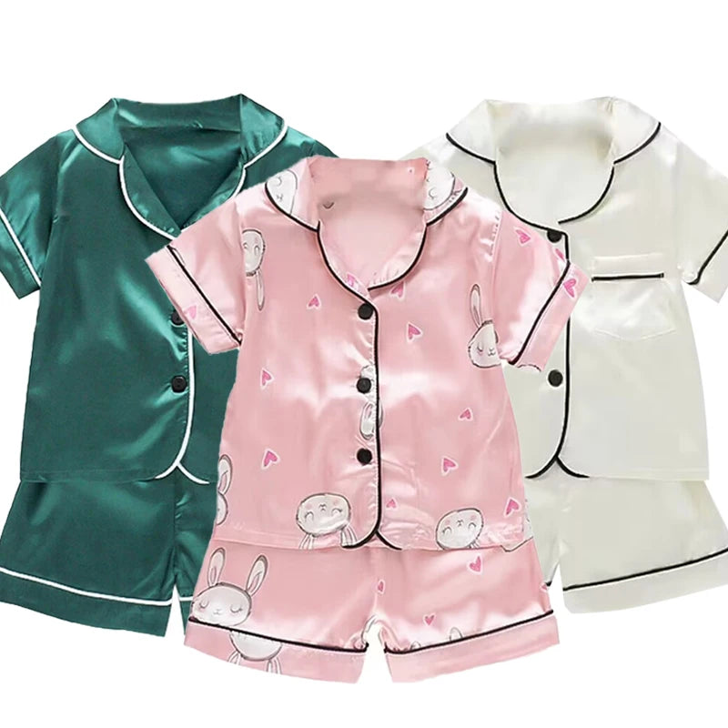 Pyjama Enfant Soie Glacée Imprimé Cartoon