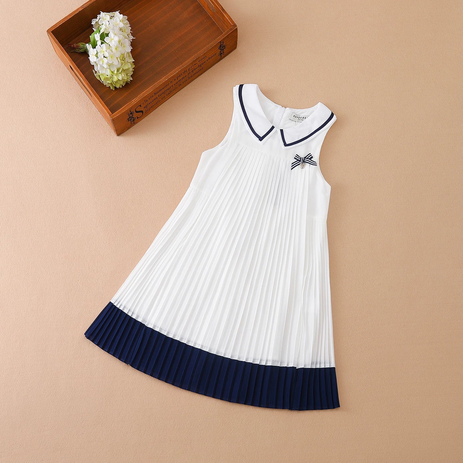 Robe Plissée en Mousseline pour Fille