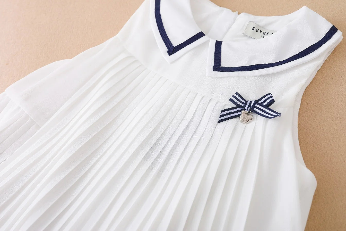Robe Plissée en Mousseline pour Fille