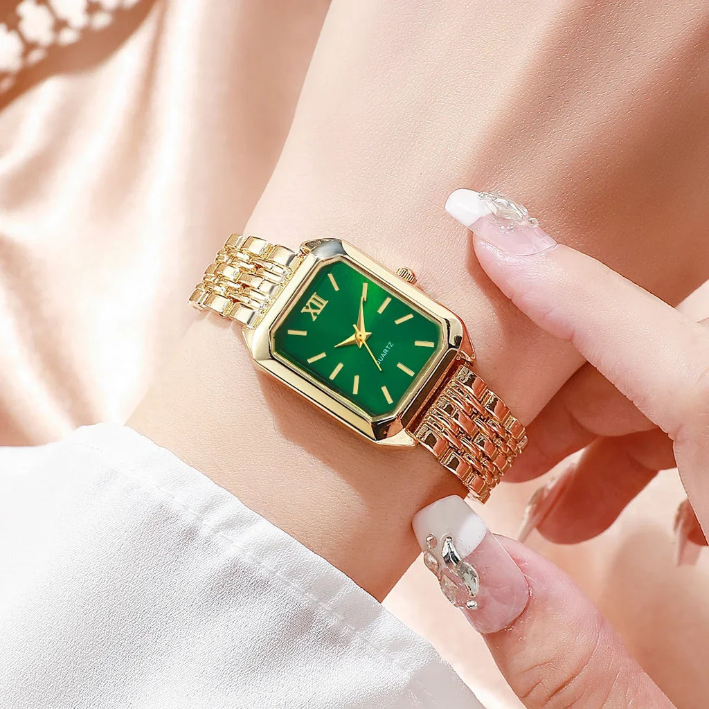 Ensemble Montre Femme Rectangle Strass