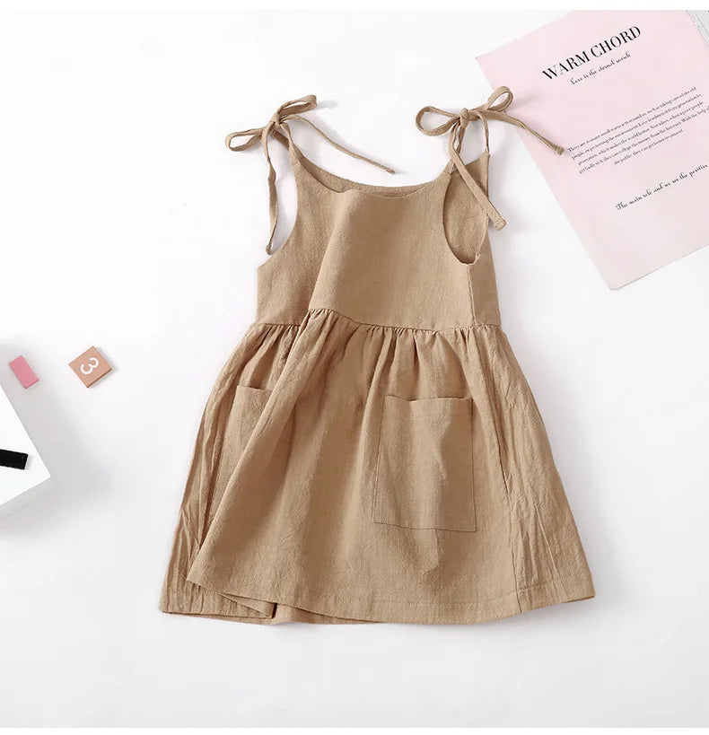 Robe Fille Coton Sans Manches