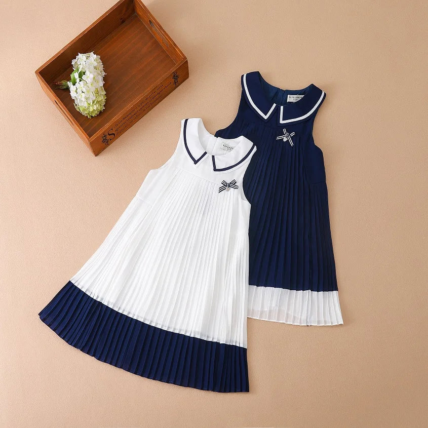 Robe Plissée en Mousseline pour Fille