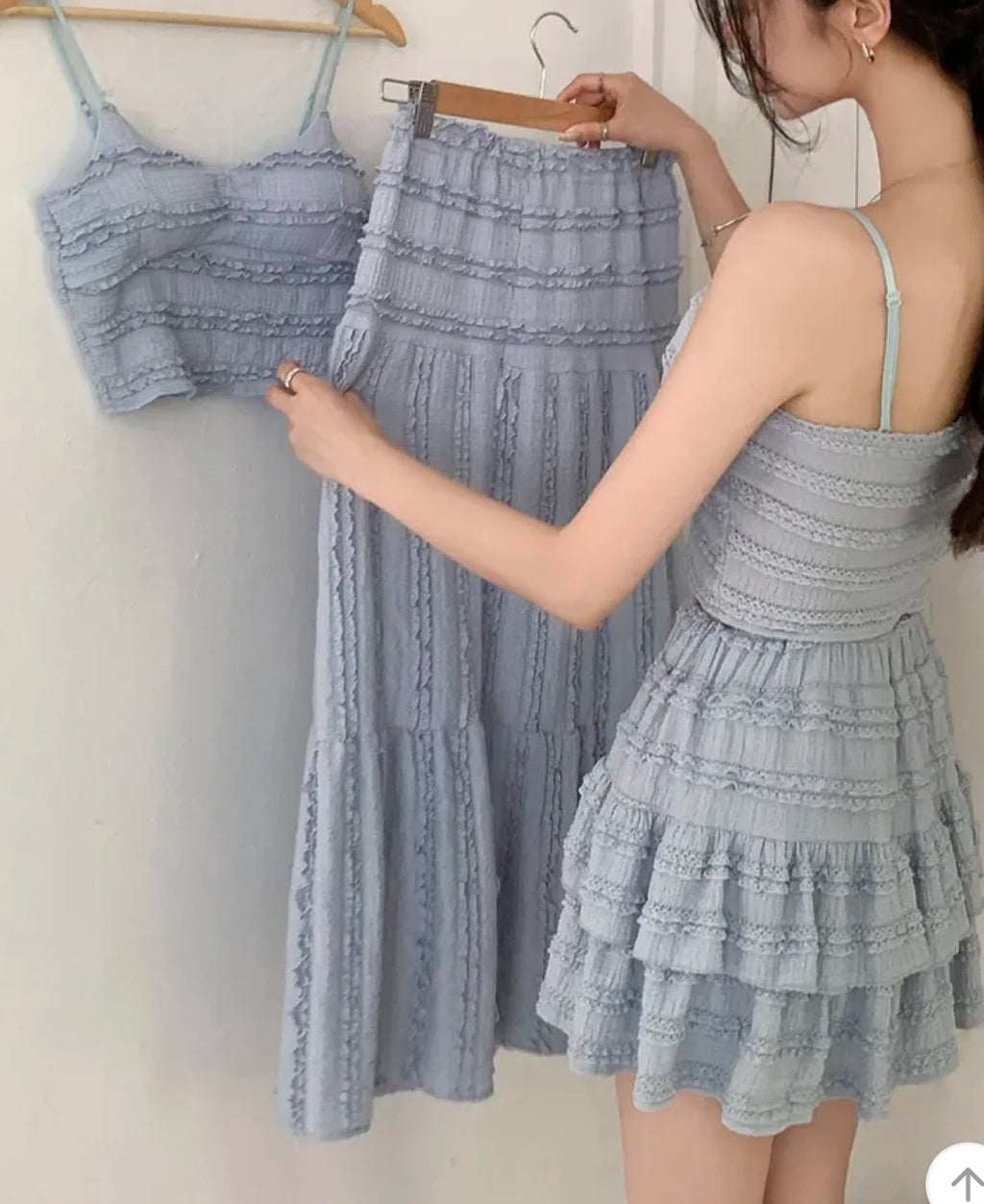 Ensemble Crop Top Dentelle et Jupe Bouffante