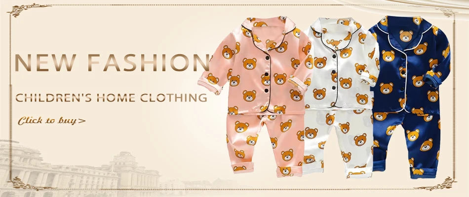 Pyjama Enfant Soie Glacée Imprimé Cartoon