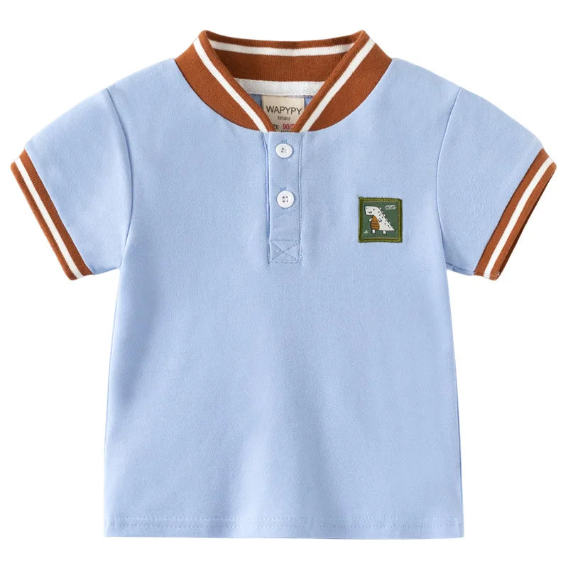 Polo Enfant Brodé Dinosaure Coton