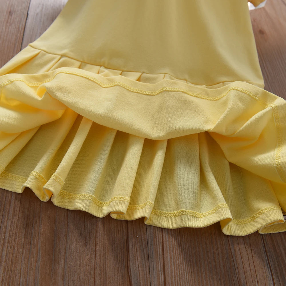 Robe Jaune Été en Coton pour Fille