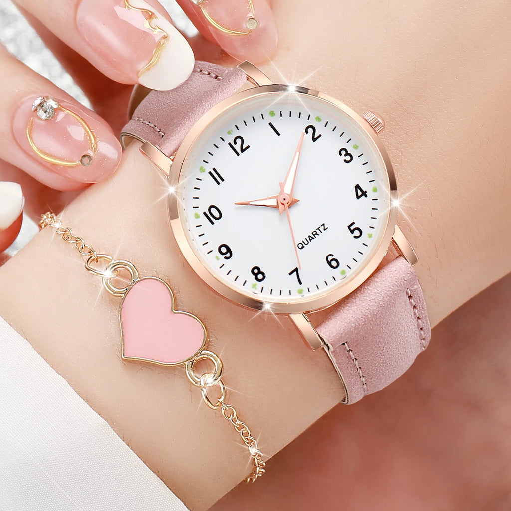 Ensemble Montre Femme Cadran Arabe et Bracelets