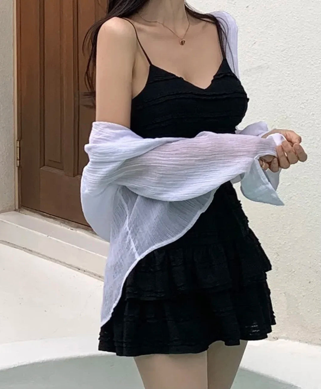 Ensemble Crop Top Dentelle et Jupe Bouffante