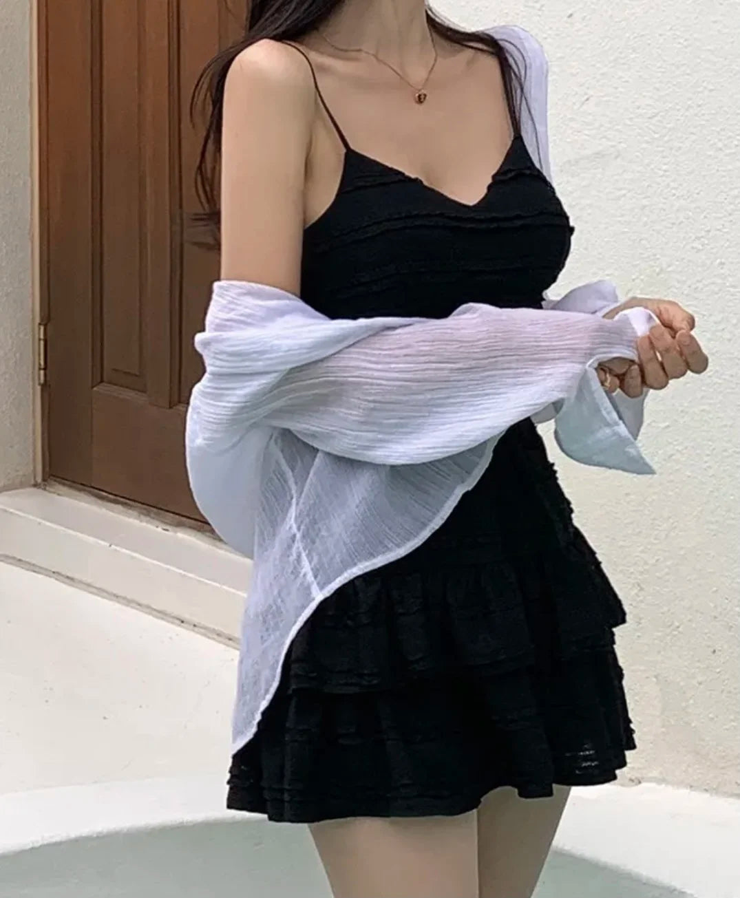 Ensemble Crop Top Dentelle et Jupe Bouffante