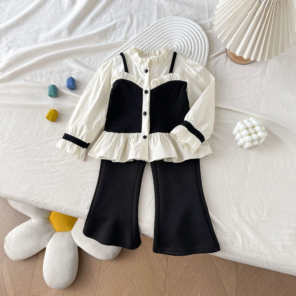 Ensemble Fille Chemise et Pantalon Évasé