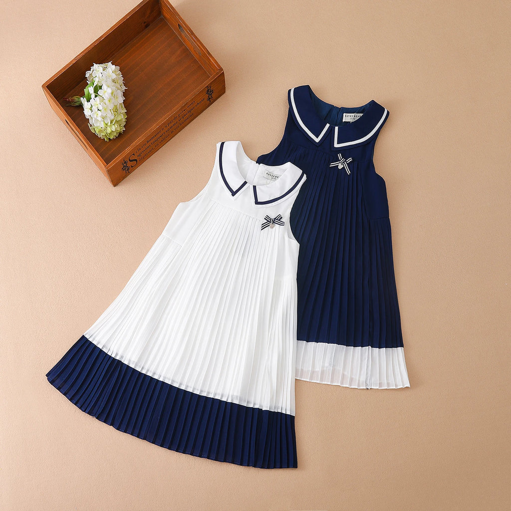 Robe Plissée en Mousseline pour Fille