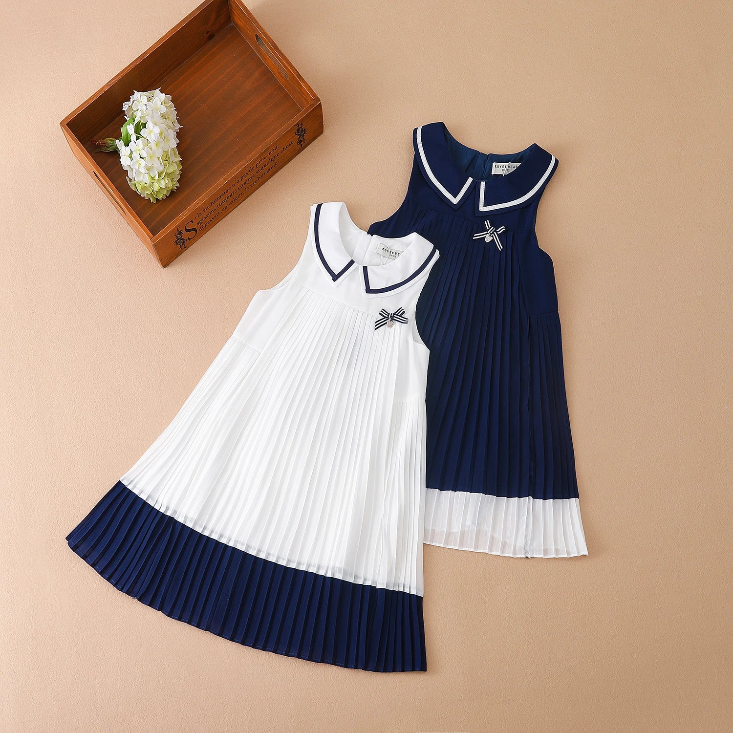 Robe Plissée en Mousseline pour Fille
