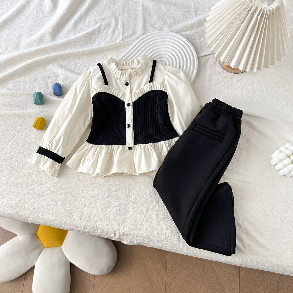 Ensemble Fille Chemise et Pantalon Évasé