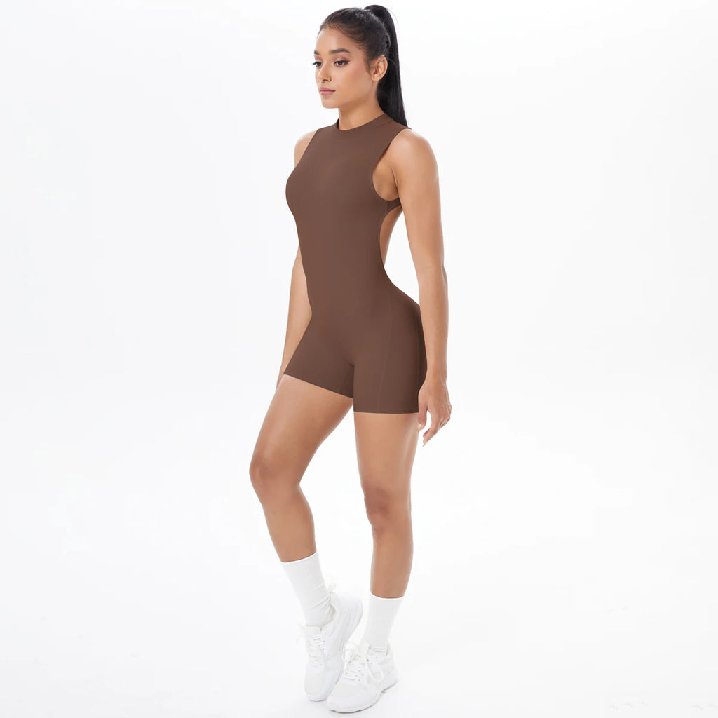 Combinaison Yoga Sans Manches Dos Nu Femme