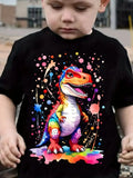 T-shirt Garçon Dinosaure Col Rond