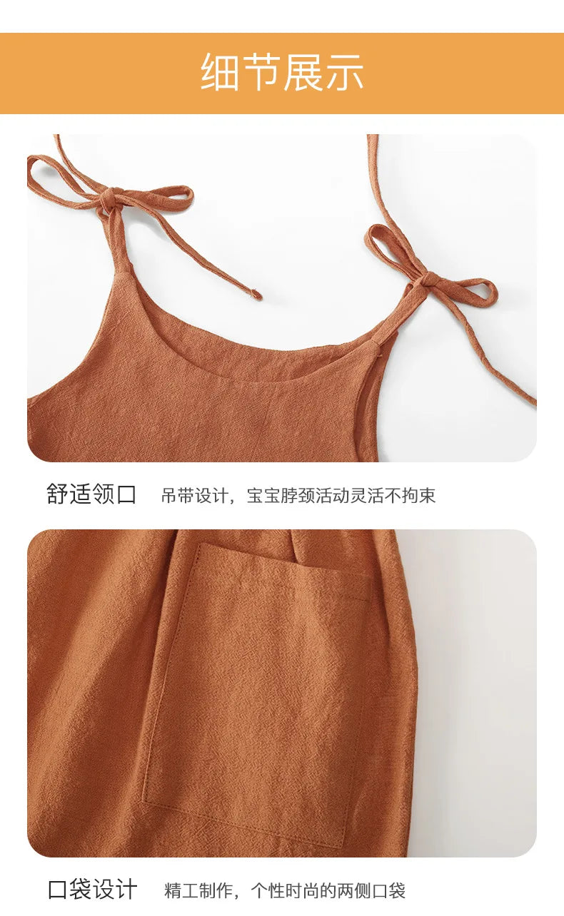Robe Fille Coton Sans Manches